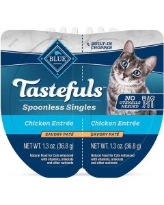 BLUE Tastefuls Spoonless Singles Chicken Entree Savory Pate 2.6 oz.