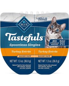 BLUE Tastefuls Spoonless Singles Turkey Entree Savory Pate 2.6 oz.