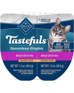 BLUE Tastefuls Spoonless Singles Beef Entree Savory Pate 2.6 oz.