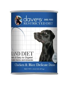 Dave’s Restricted Diet Bland Chicken & Rice Can Food for Dogs 13.2 oz.
