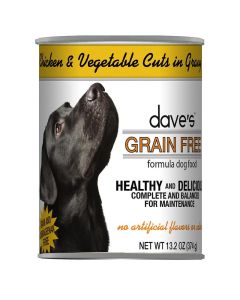 Dave’s Grain-Free Chicken & Vegetable Cuts in Gravy Can Food for Dogs 13.2 oz.