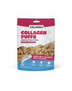Icelandic+ Collagen Puffs Crunchy Protein Bites Baked Beef Collagen with Cod Skin Dog Treats 1.3 oz