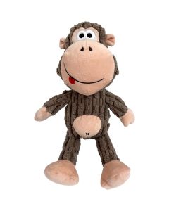 Shoreway Corduroy Monkey  Plush Dog Toy