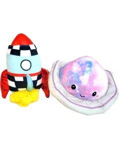 Shoreway Planet & Rocket 2-Pack Dog Toy