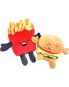 Shoreway Burger & Fries Plush Dog Toy Set
