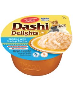 Inaba Dashi Delights Chicken with Scallop Flavored Bits in Broth Cat Food 2.5oz