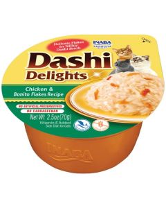 Inaba Dashi Delights Chicken & Bonito Flakes in Broth Cat Food 2.5oz