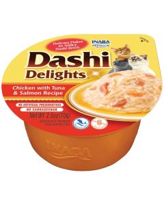Inaba Dashi Delights Chicken with Tuna & Salmon in Broth Cat Food 2.5oz