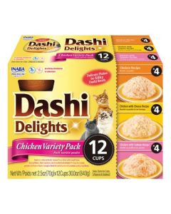 Inaba Dashi Delight Chicken Flavored Variety Pack Cat Food 30oz 12pk