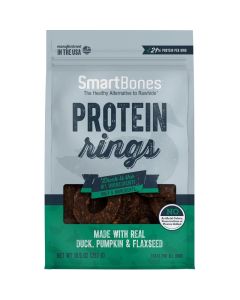 SmartBones Protein Rings with Real Duck, Pumpkin & Flaxseed Treat for Dogs 10.5 oz.