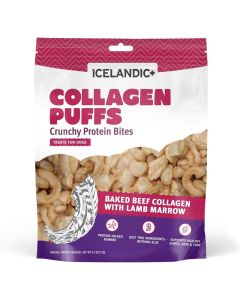 Icelandic+ Collagen Puffs Crunchy Protein Bites Treats for Cats Baked Beef with Lamb Marrow 0.5 oz.