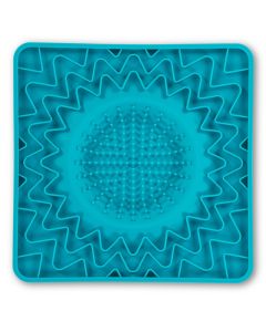 Messy Mutts Framed Interactive Silicone Lick Bowl Mat Blue 10" X 10"