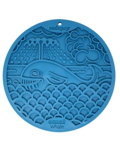 Sodapup eMat Enrichment Lick Mat Whale with Suction Cups Blue 8"