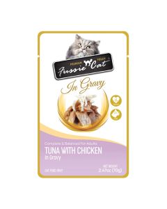 Fussie Cat Premium Pouches Tuna with Chicken in Gravy 2.47oz