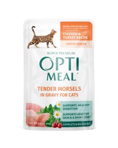 Optimeal Chicken & Turkey Tendor Morsels in Gravy Wet Cat Food, 3-oz pouch
