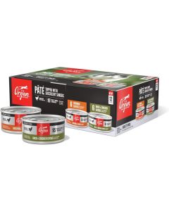 ORIJEN Premium Pate Variety 12 Pack Original Entree & Duck & Chicken Entree Cat Food
