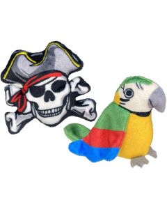 Multipet Margaritaville Pirate Skull & Parrot Cat Toy 2pk