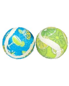 Multipet Margaritaville Tennis Ball Cat Toy 2pk