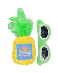Multipet Margaritaville Sunglasses & Pineapple Cat Toy 2pk