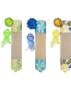 Multipet Margaritaville Roller with Pom Poms, Latice, Balls & Feathers Cat Toy