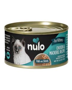 Nulo Kitten Grain Free Beef Chicken and Mackerel Pate with Shreds 2.8oz