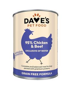Dave's 95% Premium Meats Chicken & Beef For Dogs 12.5 oz