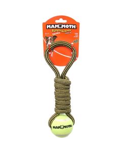 Mammoth Flossy Chews Premium EXTRA Twister Pull Tugs with Tennis Ball 12 in