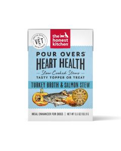 The Honest Kitchen Pour Overs Heart Health Turkey Broth & Salmon Stew Meal Enhancer for Dogs 5.5 oz