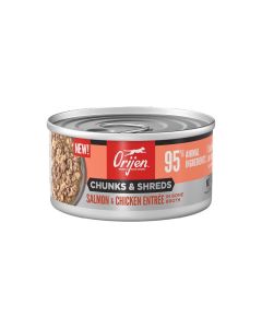 ORIJEN Chunks & Shreds Salmon & Chicken Entree in Bone Broth for Cats 3oz.