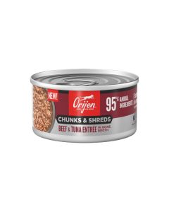 ORIJEN Chunks & Shreds Beef & Tuna Entree in Bone Broth for Cats 3oz.
