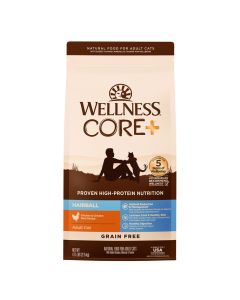 Wellness CORE+ Hairball Chicken & Chicken Meal Recipe 4.75 lbs