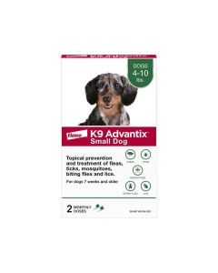 K9 Advantix Classic Dog Topical Flea Treatment  Small Dogs 4-10 lbs 2pk