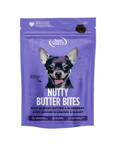NutriSource Nutty Butter Bites Dog Treats with Almond Butter & Blueberry 6 oz