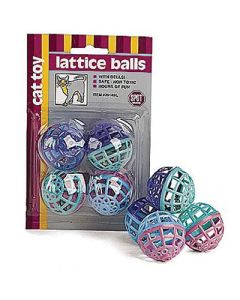 Spot Lattice Balls with Bell 4 Pack