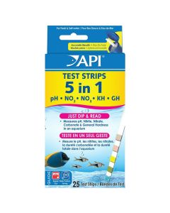 API 5 in 1 Aquarium Test Strips 25 ct.